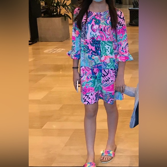 Lilly Pulitzer girls color-block cotton dress. - Picture 6 of 6